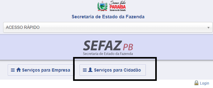 serviço do cidadão site sefaz pb