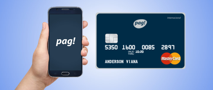 cartão de crédito e aplicativo pag