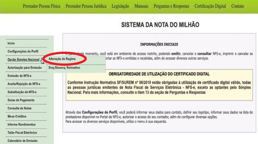 Como confirmar senha web para emitir nota fiscal MEI em São Paulo