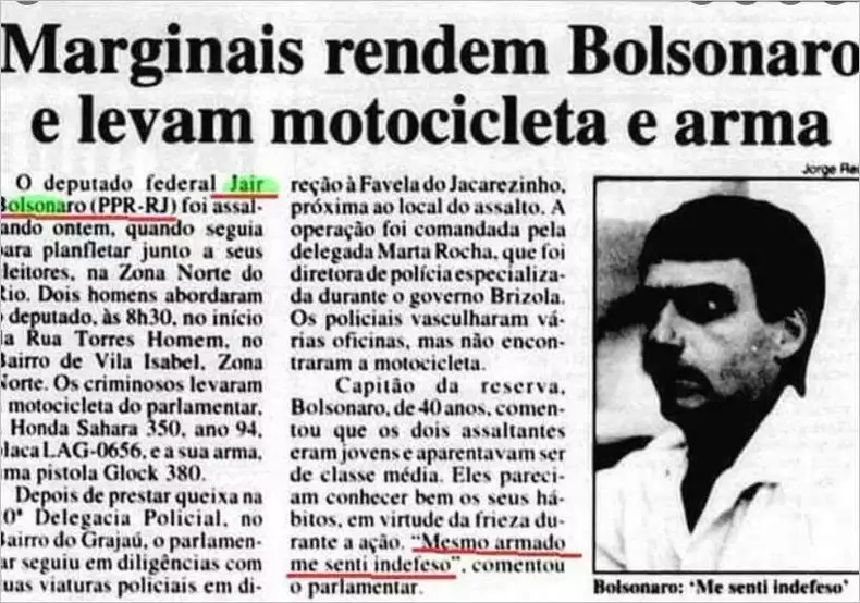 Bolsonaro teve a arma roubada Conheça a história citada por Ciro Gomes (Imagem: Reprodução/)