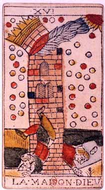 Carta "A Torre", do baralho de Tarot de Jean Dodal (Imagem: Domínio Público)