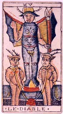 Carta "O Diabo", do baralho de Tarot de Jean Dodal (Imagem: Domínio Público)
