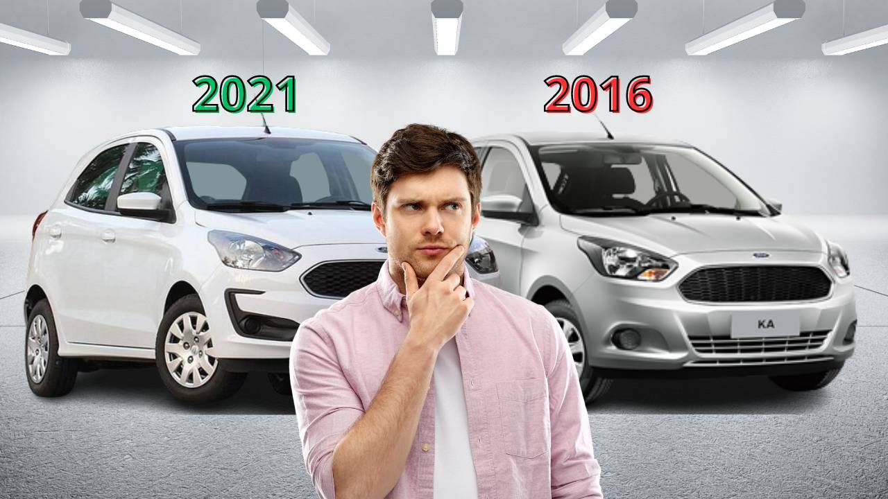 Ford Ka SE 2016 ou 2021? Comparativo mostra evolução do hatch e resultado surpreende